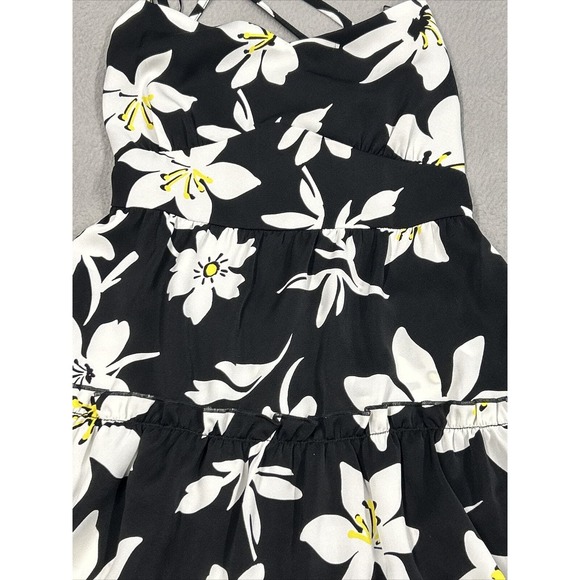 Hyfve Dress Womens Size Small Black White Yellow Flowers Ruffles Summer Sun Cute - Picture 2 of 13